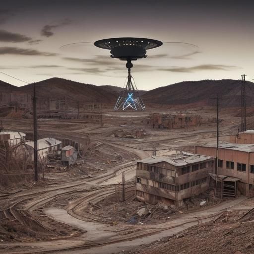 UFO Lands in Abandoned Mining Town