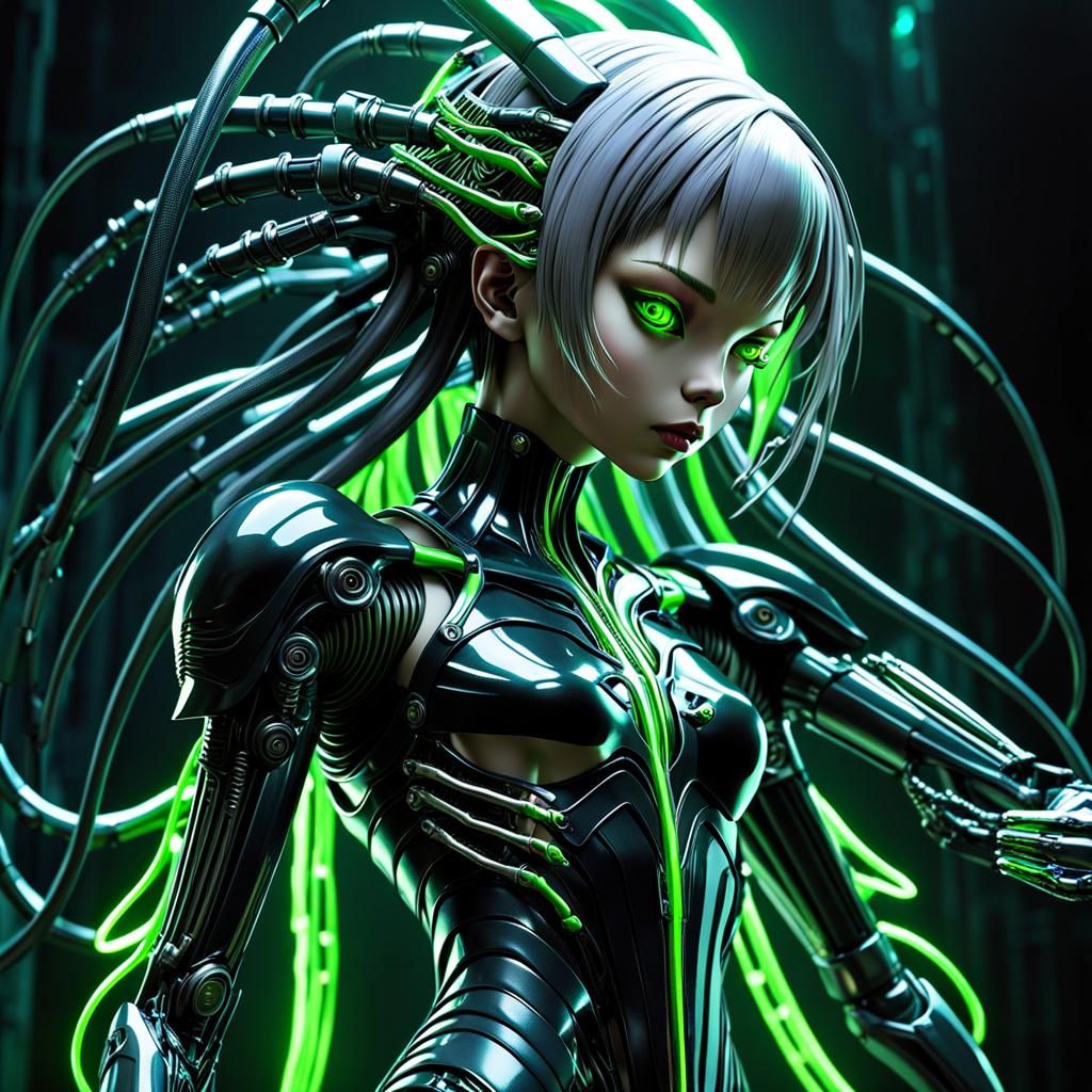 Biomechanical Anime Art Inspired by H.R. Giger