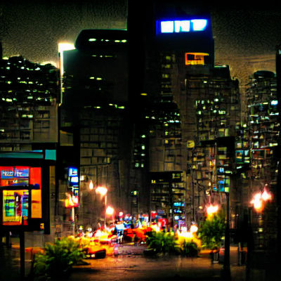 Vibrant Cityscape at Night