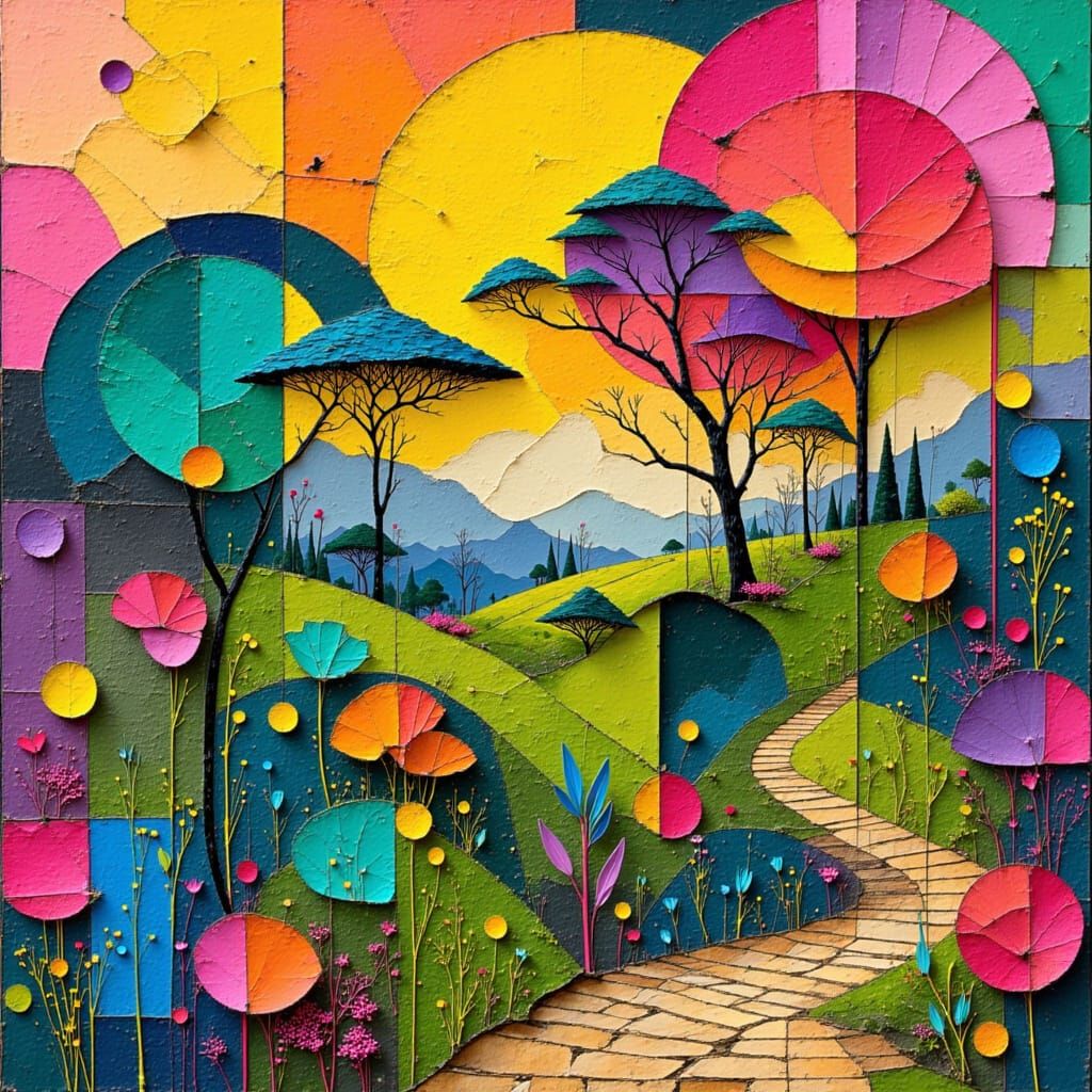 Vibrant Abstract Design with Intricate Patterns