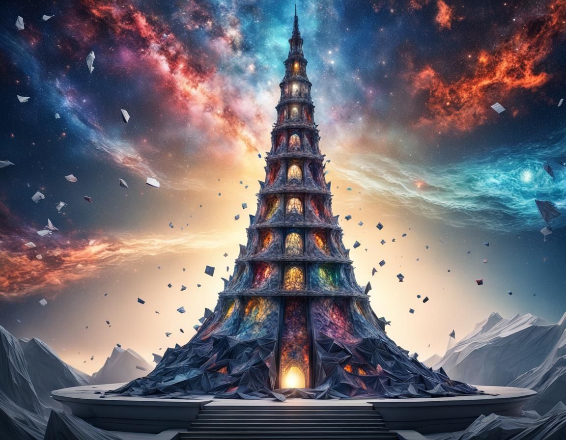 Galactic Tower: Hyperrealistic HDR Papercraft