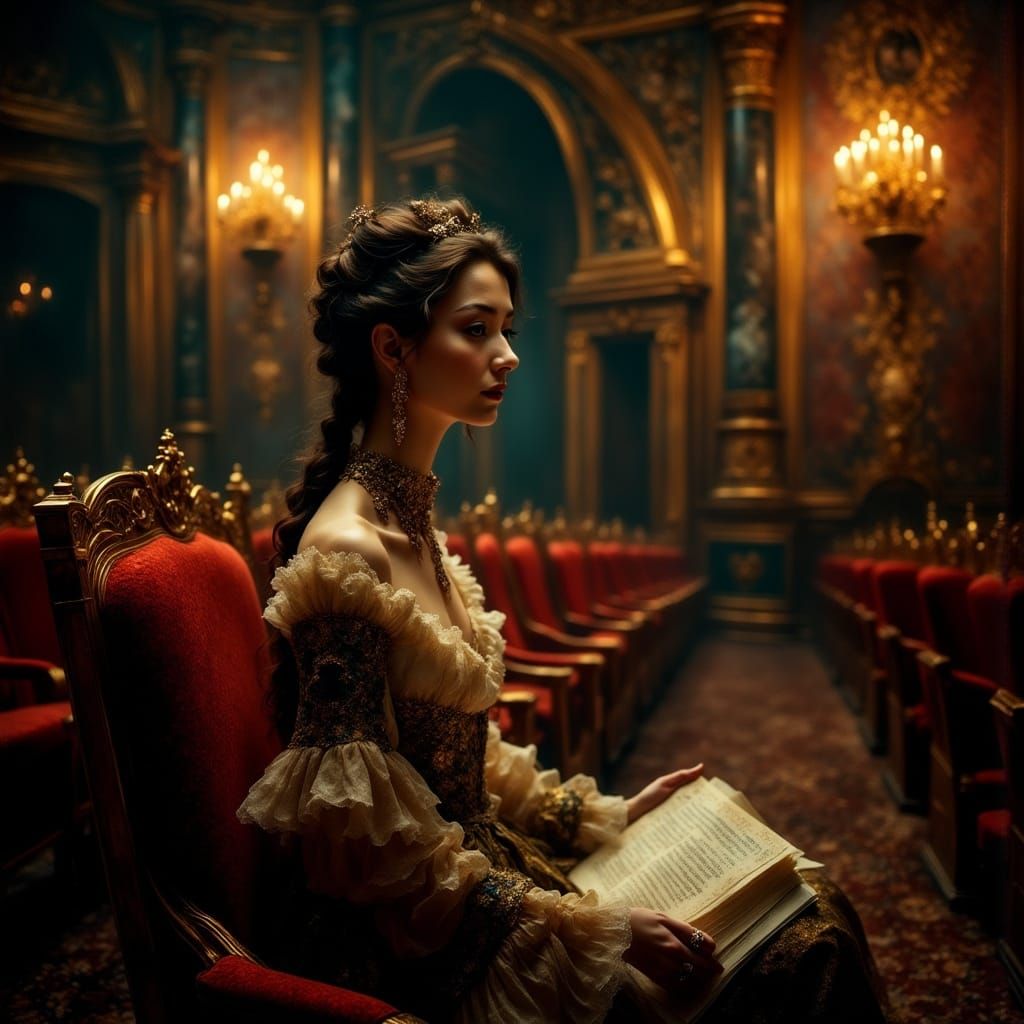 Theatrical Rehearsal in Muted Chiaroscuro