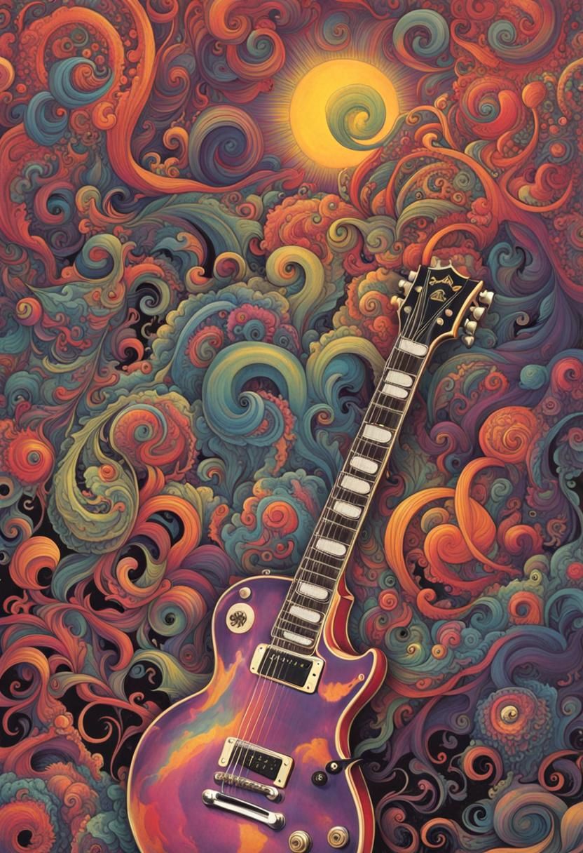 Gibson Les Paul from a Psychedelic Horror Realm