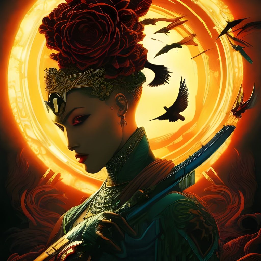 Dark Fantasy Rogue Concept Art in Triadic Colors