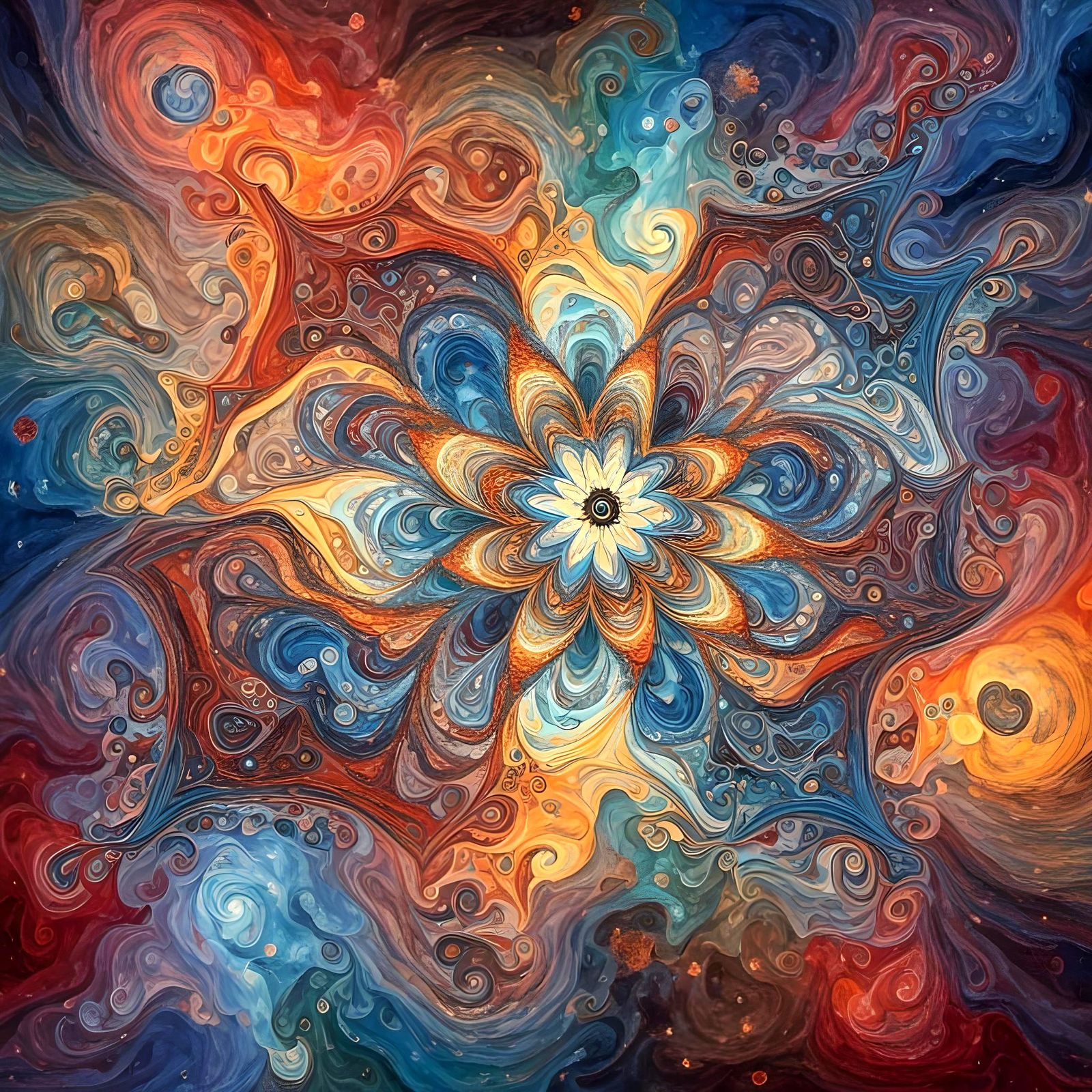 Opalescent Figure in Multicolored Swirl