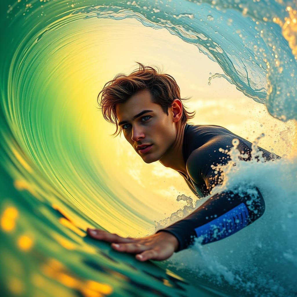 Fiji Surfing Paradise in Vibrant Neon