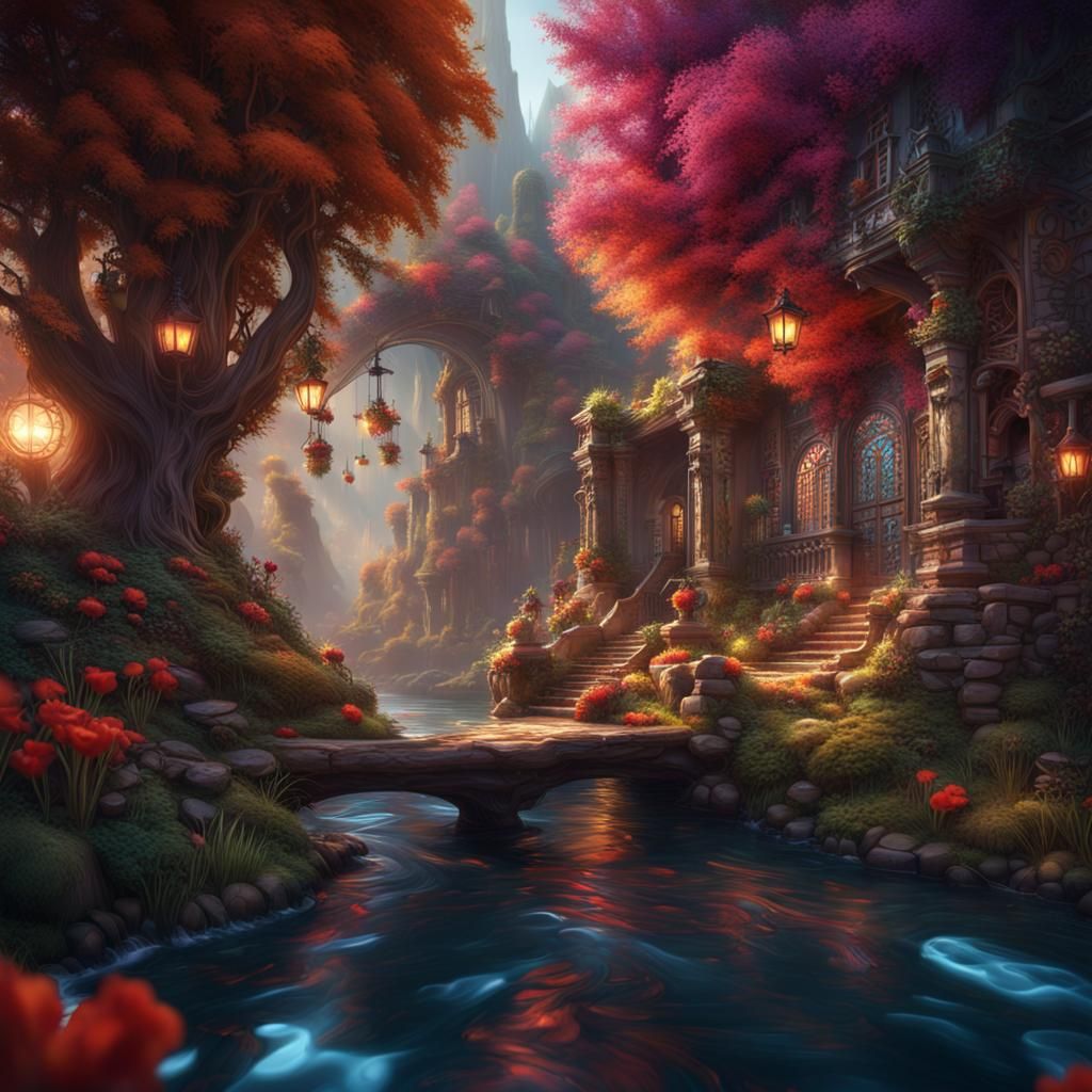 Vibrant Digital Art: Essence of Life and Love