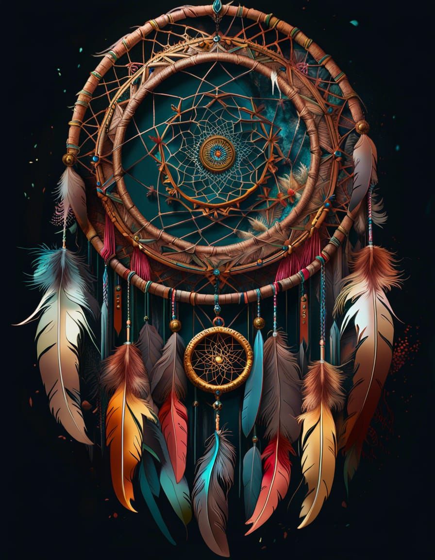 Intricate Dreamcatcher Digital Illustration in 8k Resolution