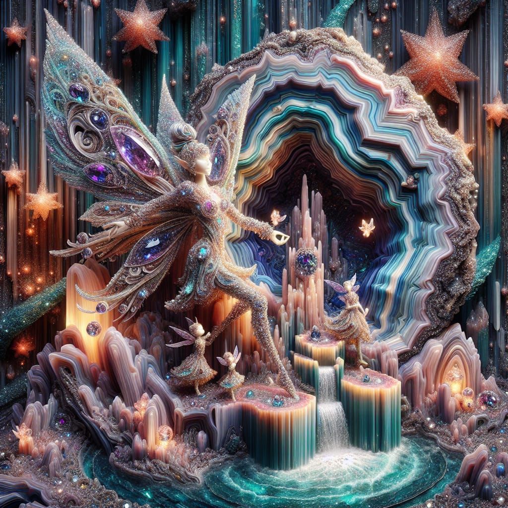 🌟 Starlight Geode Waterfalls 🌟