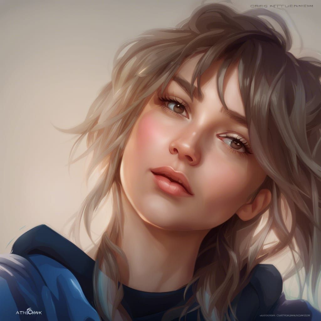 Hyperrealistic Portrait of a Perfect Girl, Detailed Art