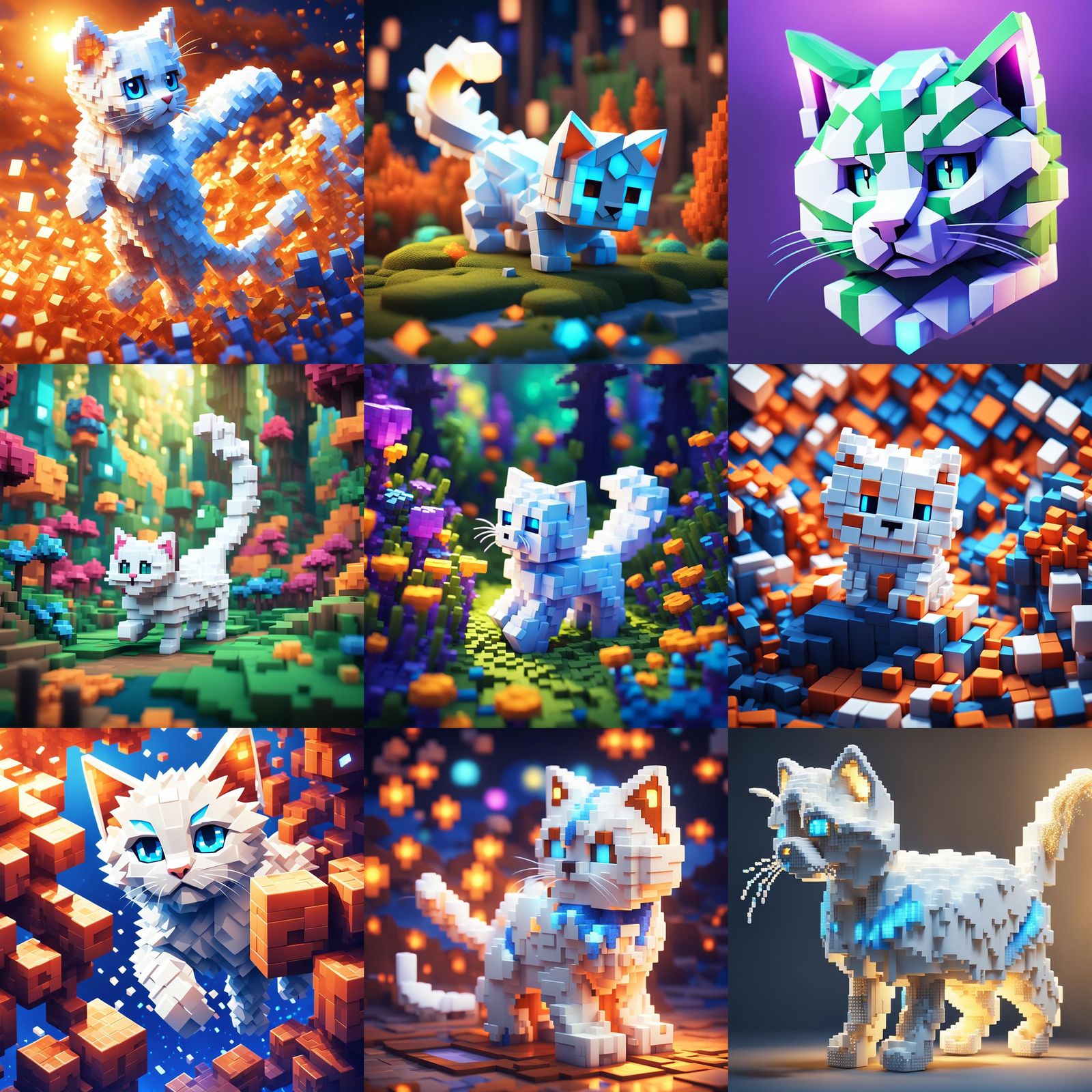 Minecraft Kitten Tail: 3D Pixel Art Model