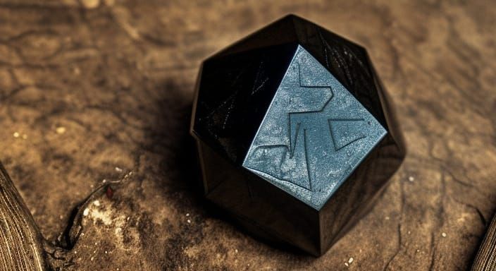 Mystical Obsidian Amulet Still Life in Fantasy Style