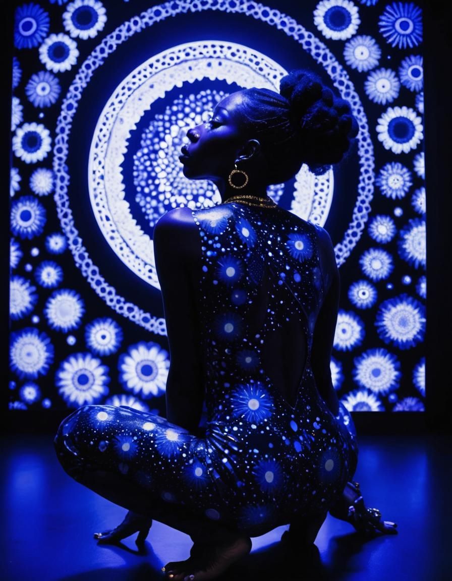 Neon Body Art in Ultraviolet Light