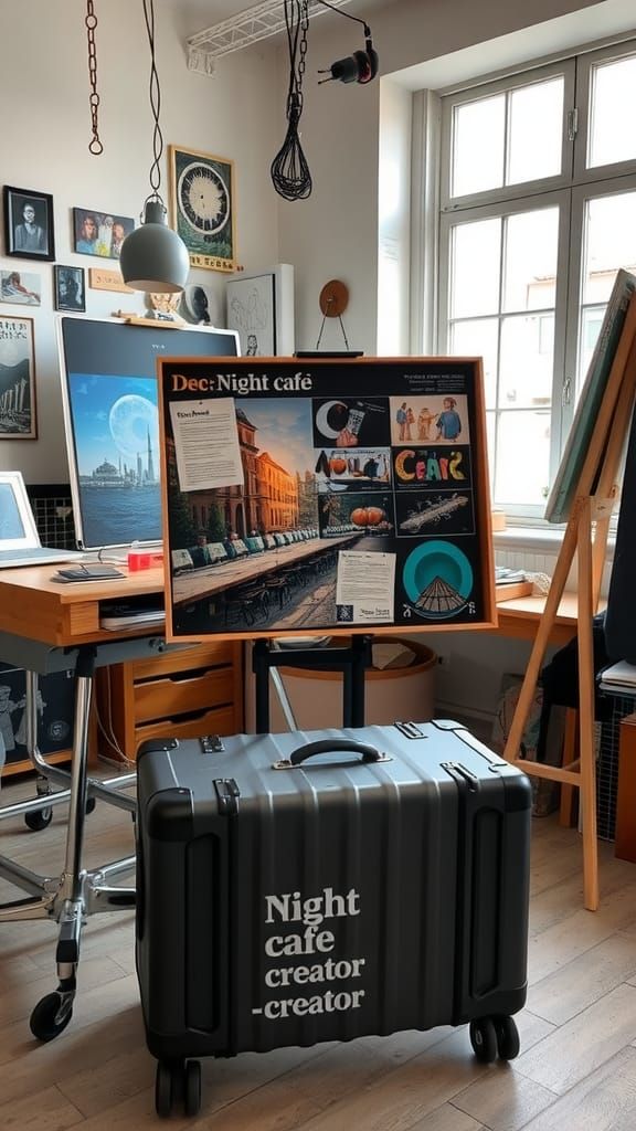 Painter's Studio with Night Cafe Art Set