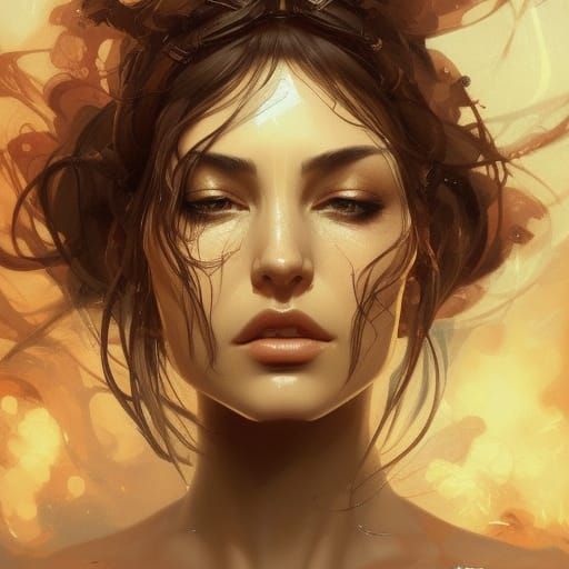 Smoldering Woman Portrait in Dynamic Lighting
