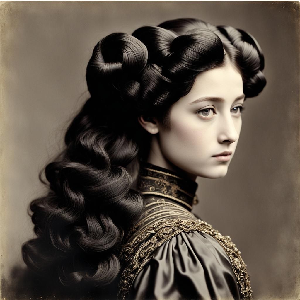 Elegant Portrait of a Dark-Haired Woman