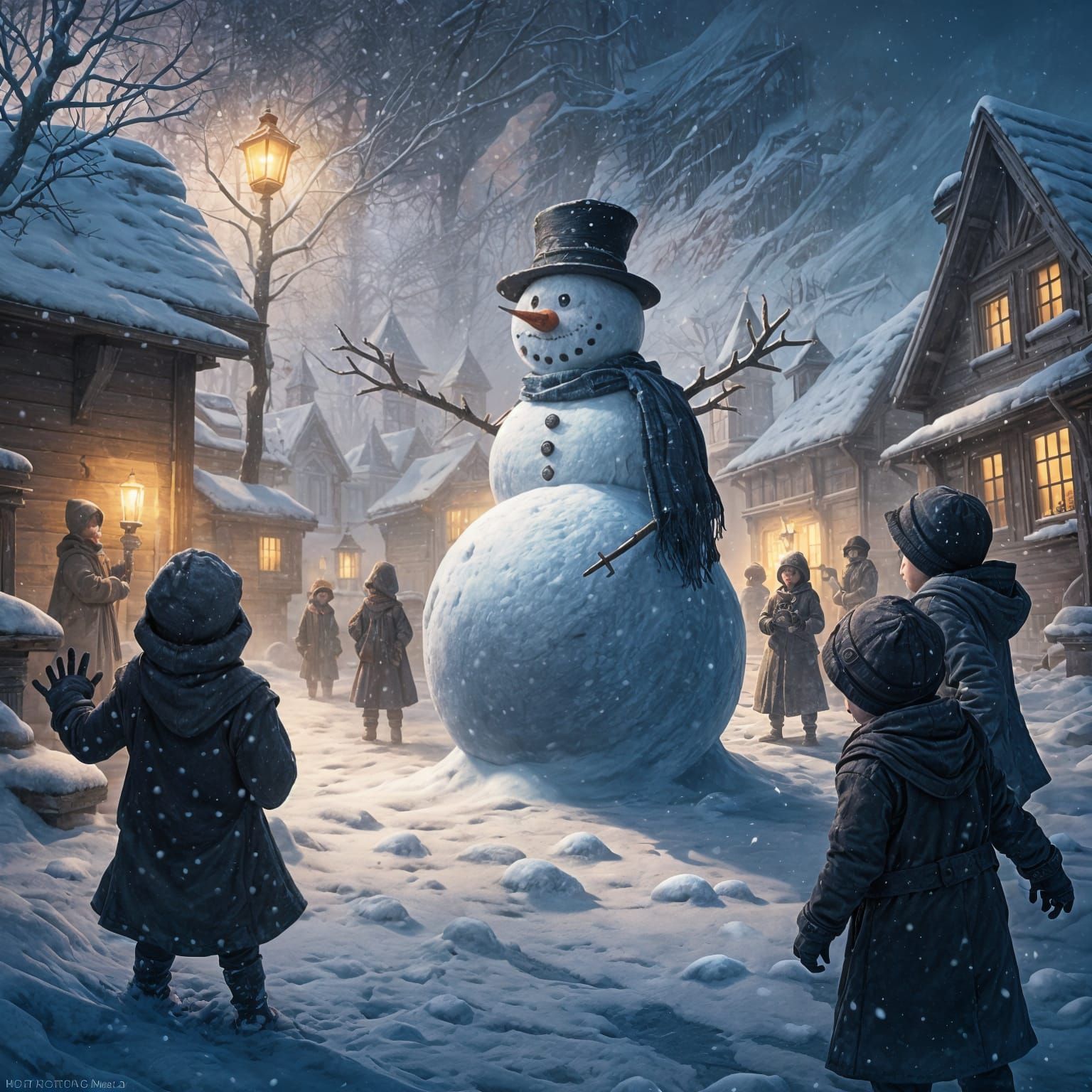 Dark Fantasy Snowman Terrorizes Young Children in Masterpiec...