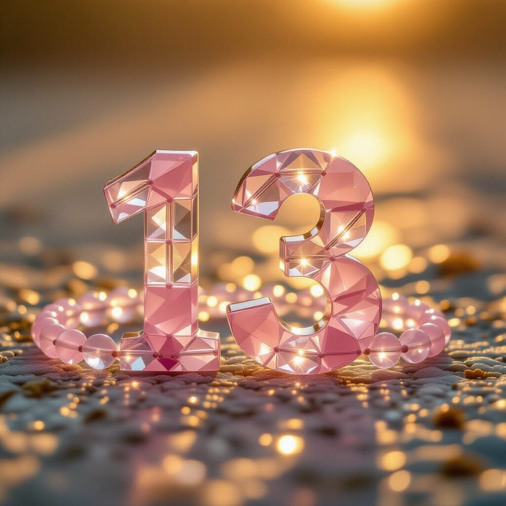 Rose Quartz Number 13 in Golden Light