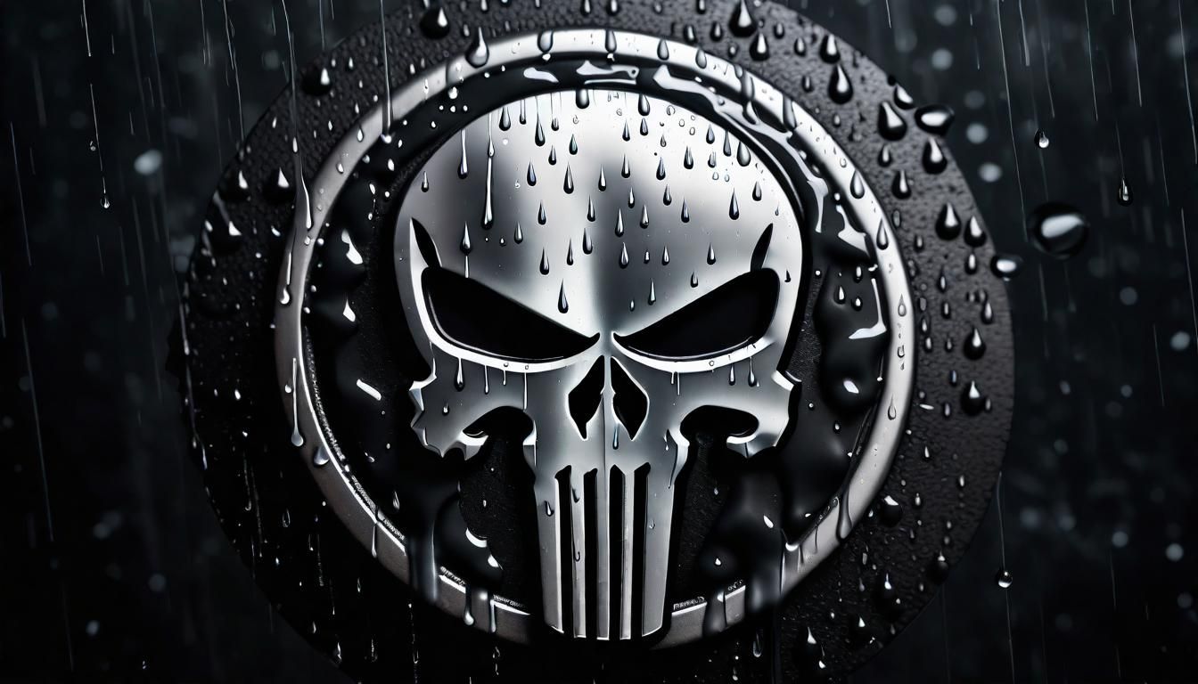 Punisher Emblem in Dark, Cinematic 3D