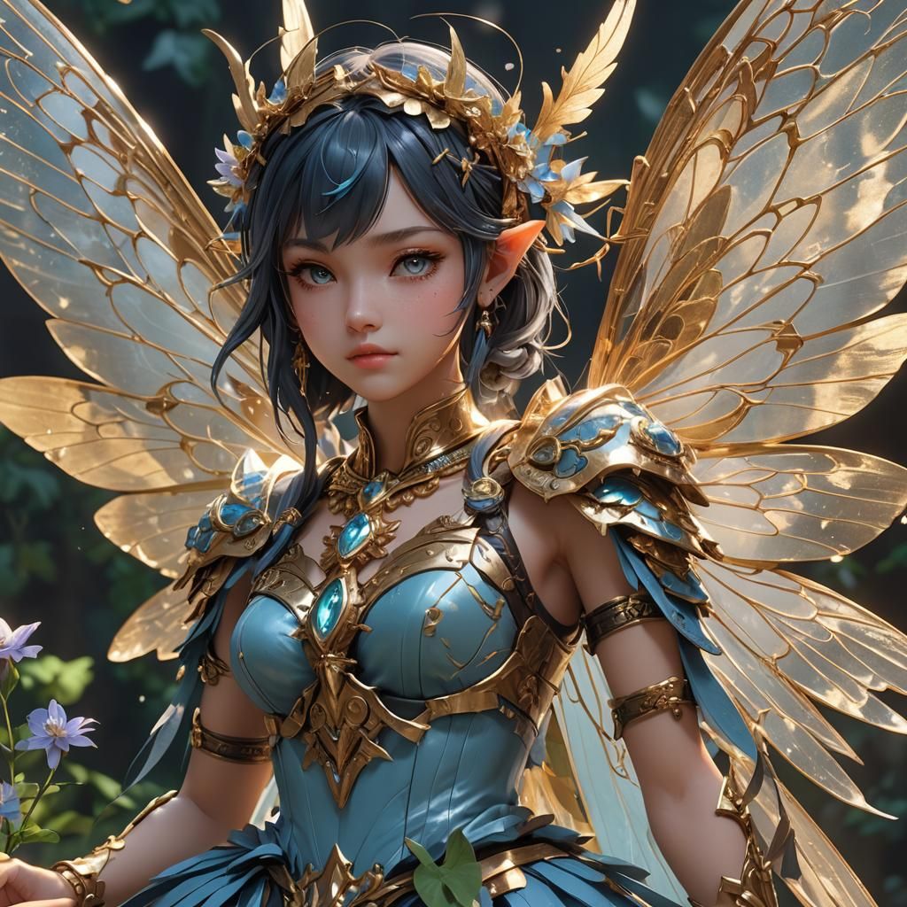 Cleopatra Fairy: 3D Anime Art Inspired by WLOP