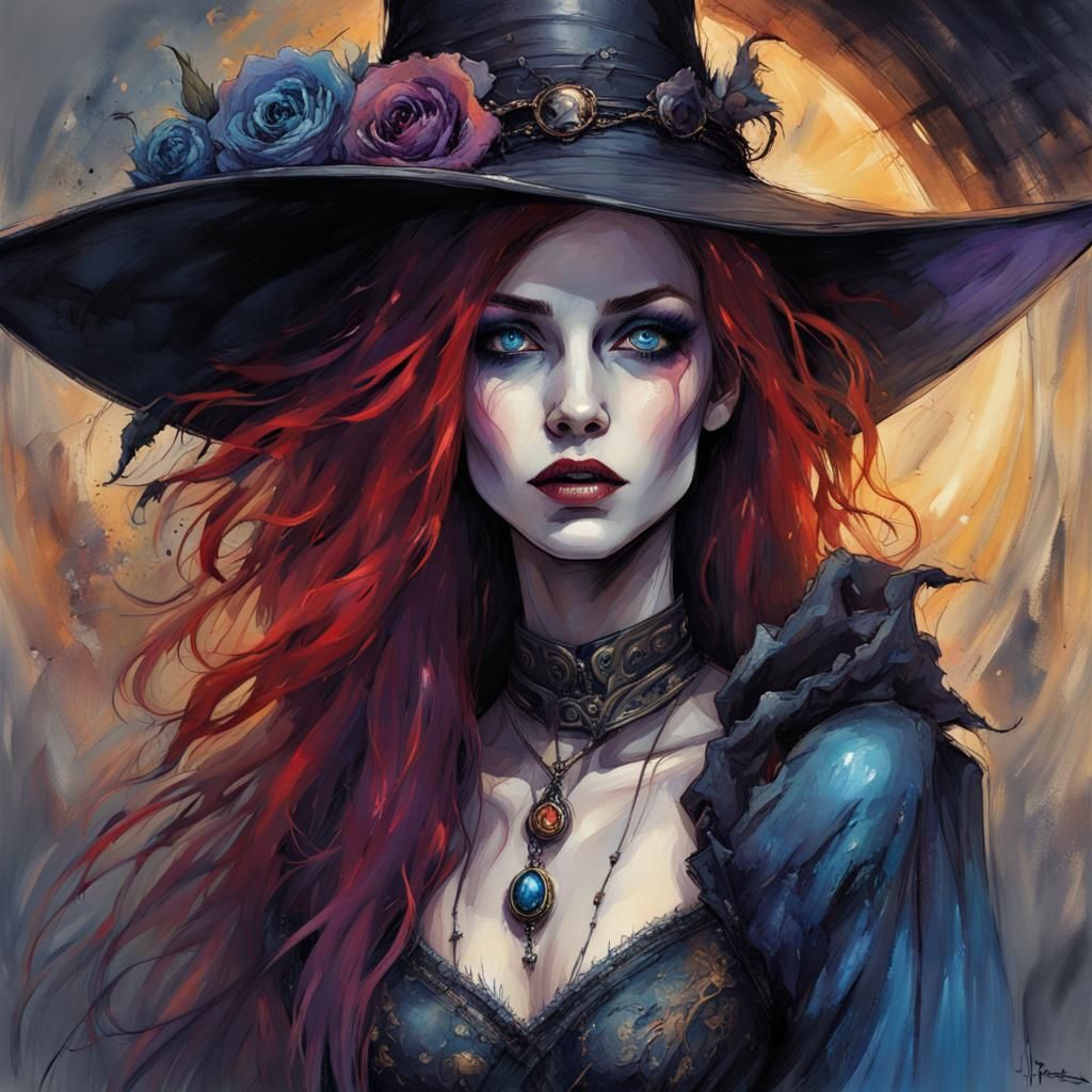 Pastel Gothic Witch Queen in Golden Sunlight