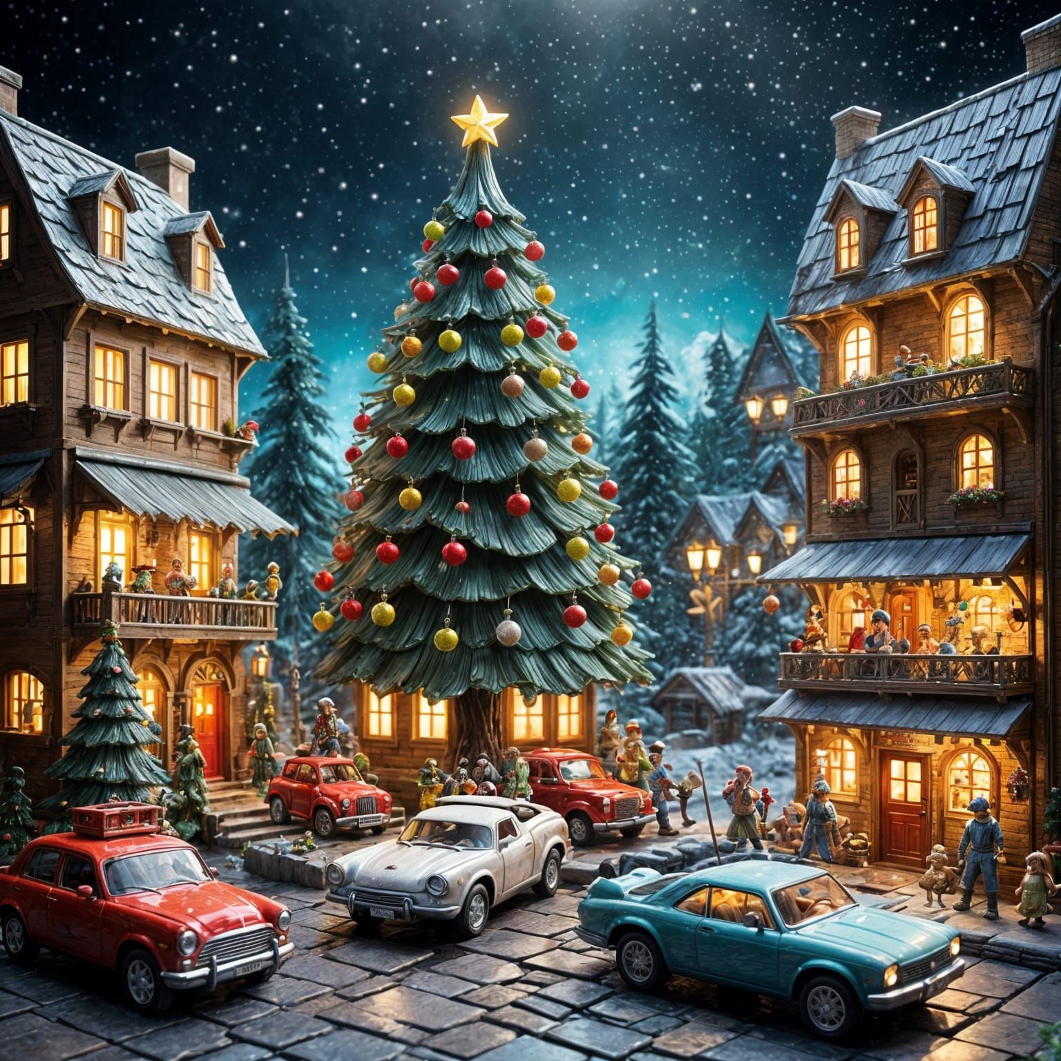 Fantastical Christmas Toy Shop Digital Matte Painting