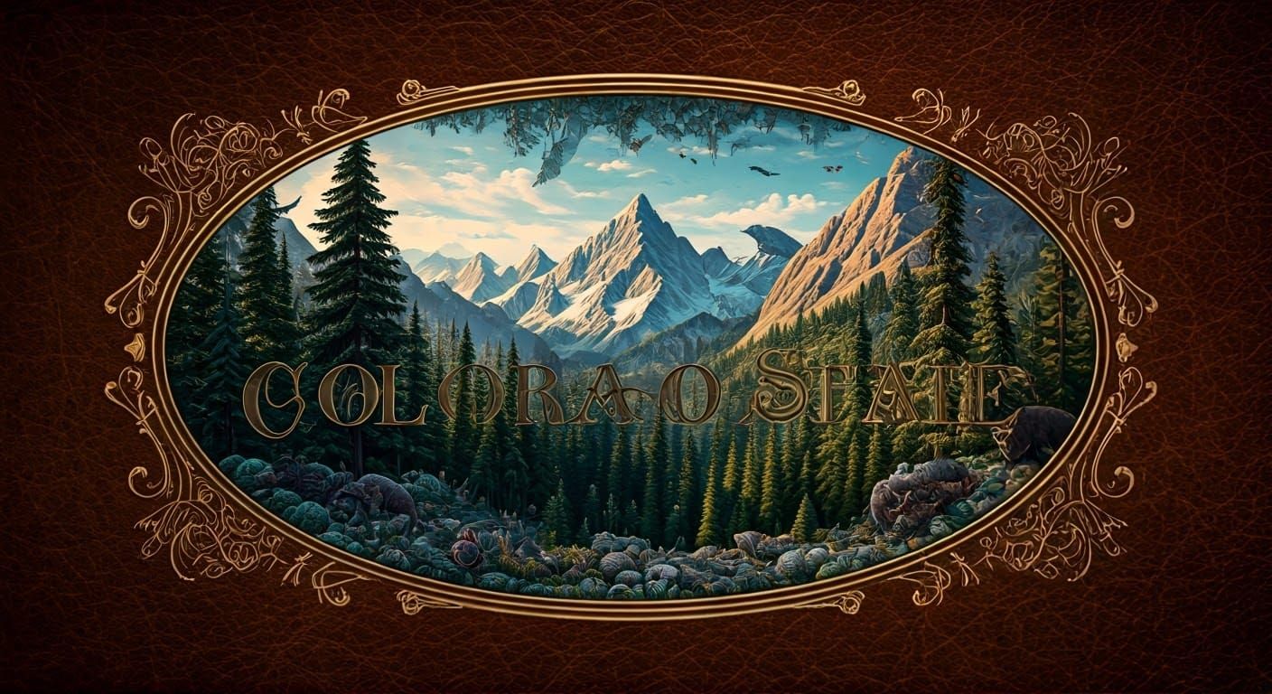 Victorian Book Cover: Colorado State, Ornate Illustration