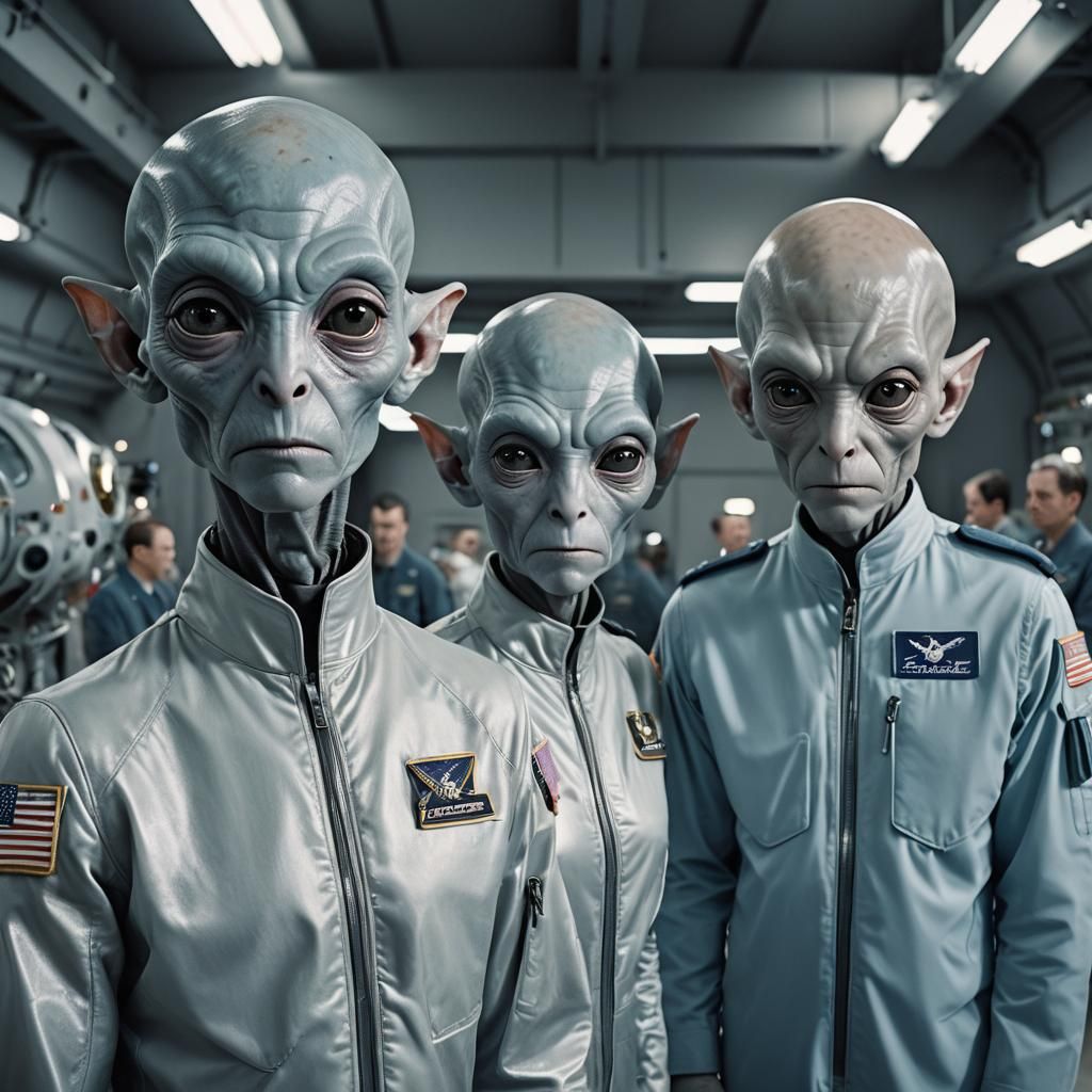 Otherworldly Aliens in Hangar: High-End Portrait Photography