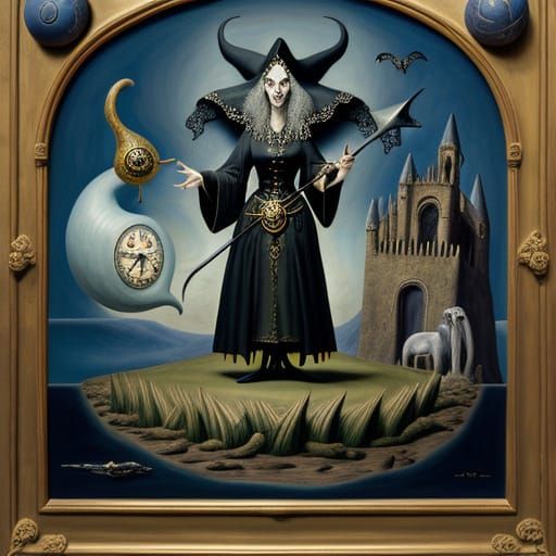 Morgan le Fay as a Grotesque Surrealist Witch