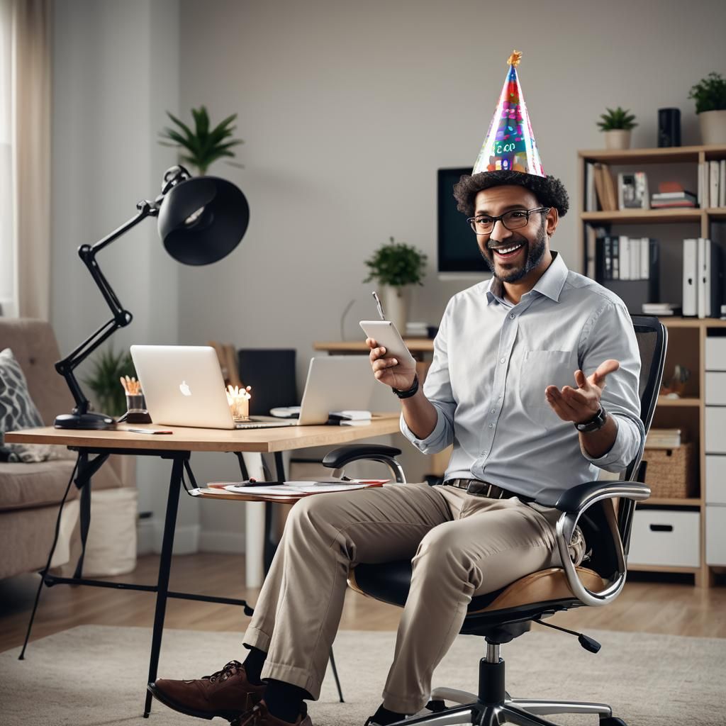 Birthday Celebration: Remote App Tester Home Office Photo