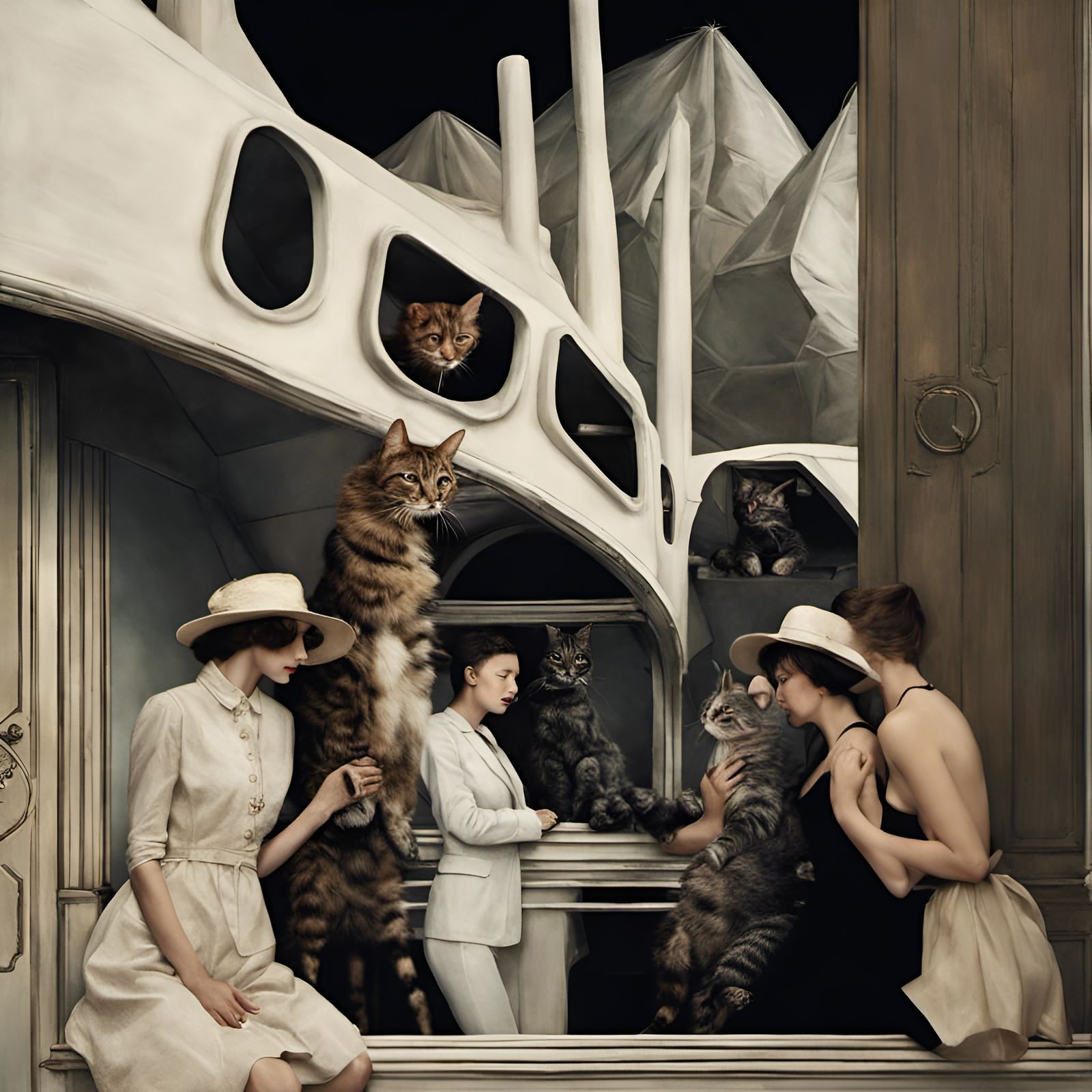 Happy Alien People and Pets in Dreamy Magical Realism