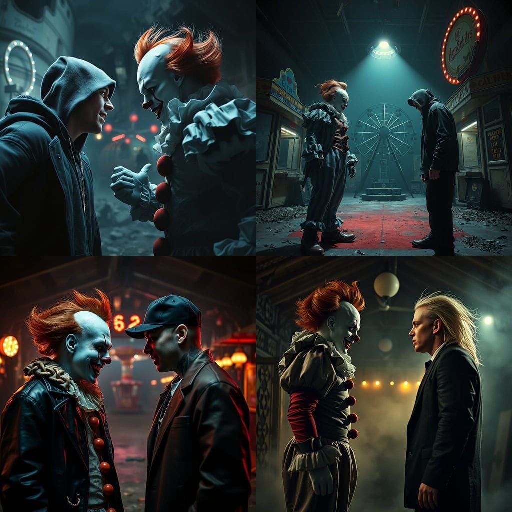 Eminem Battles the Dancing Clown in a Dark, Cinematic Rap Sh...