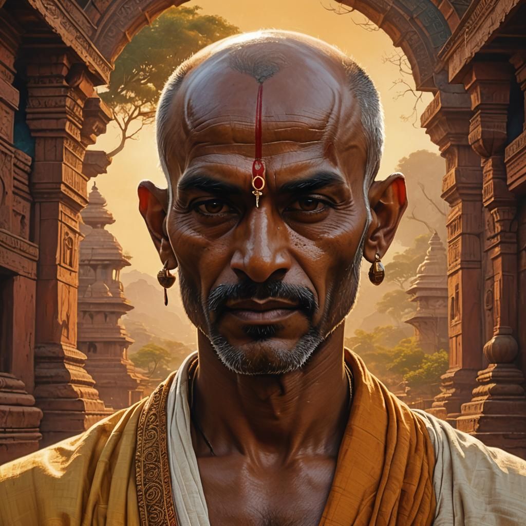 Hyper-Realistic Portrait of Dhalsim in Indian Landscape
