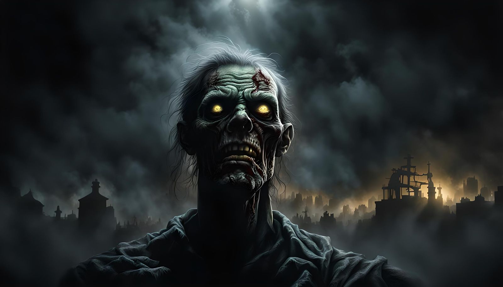 Ominous Zombie Man in Dark Fantasy Art