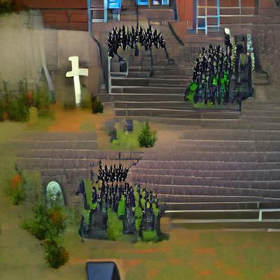 Undead Army Surrounds Gothic Church