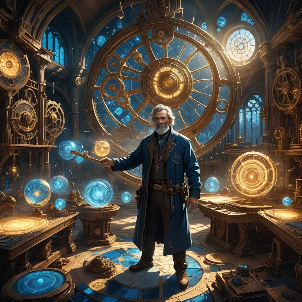 Ethereal Creator in a Magical Workshop