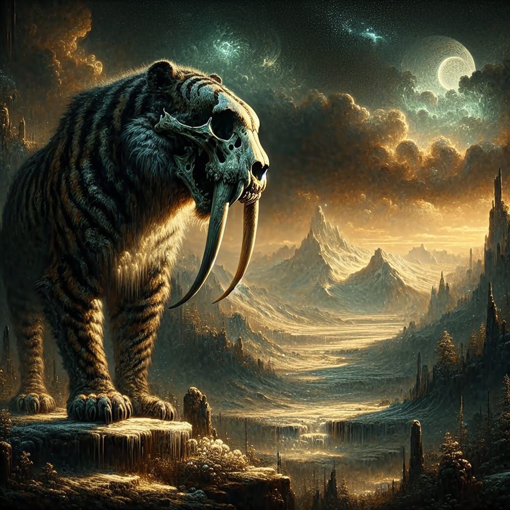 Skull Sabertooth in Dark Fantasy Tundra