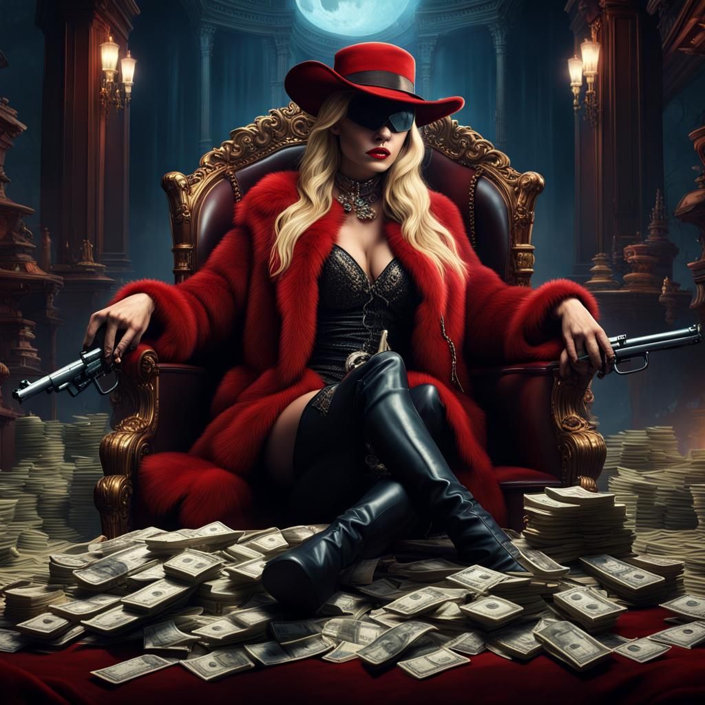 Mafia Boss on Throne in Digital Matte Painting