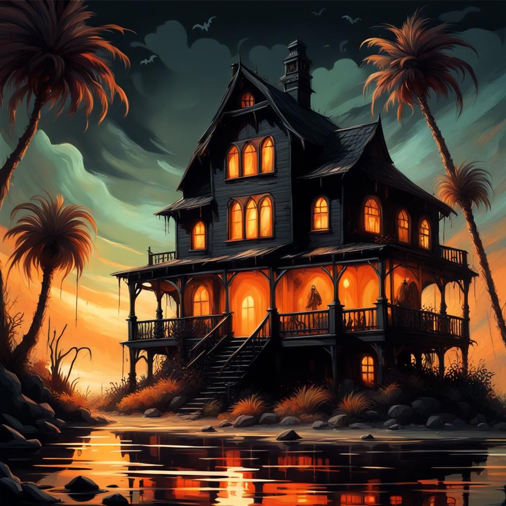 Halloween Ranch House in Neo-Expressionist Style