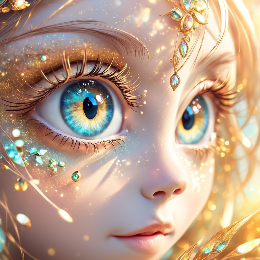 Sparkling Fairy-Tale Eyes in Dreamy Macro Shot