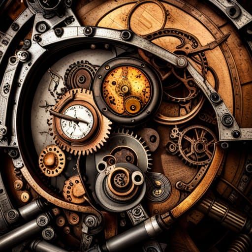 Intricate Steampunk Design in Hyperrealistic Style