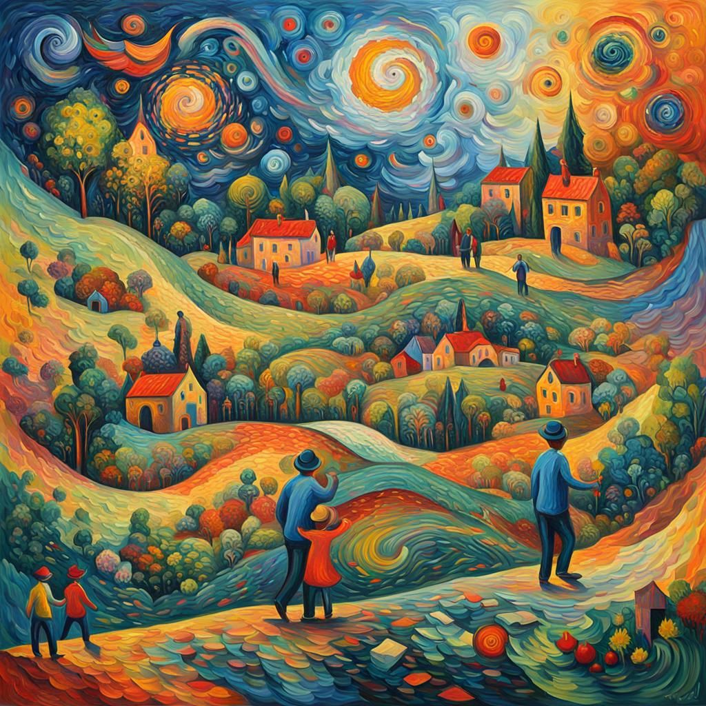 Dreamlike World in Expressionist Impasto Style