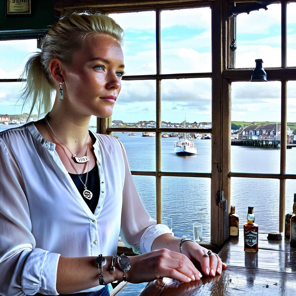 Brandy the Bartender in Atmospheric Digital Art