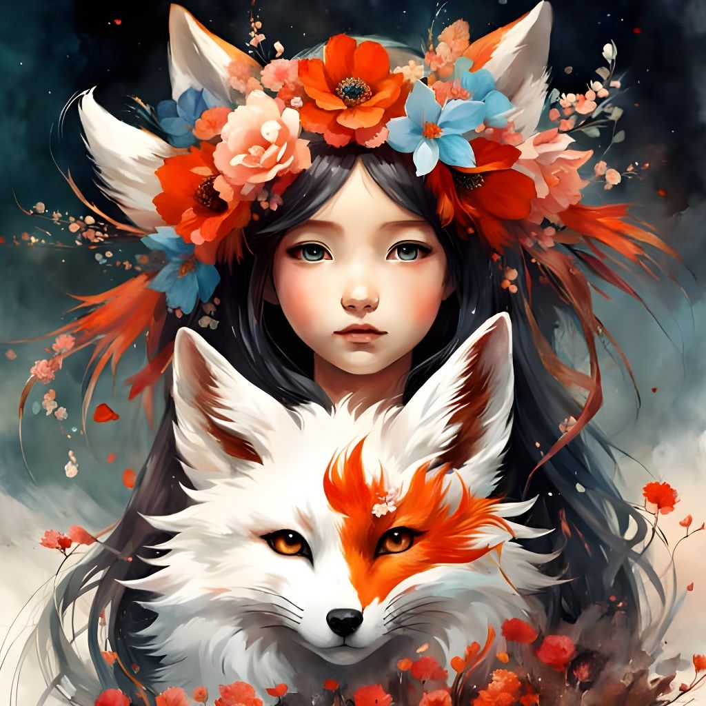 Kitsune Girl Generated by AI