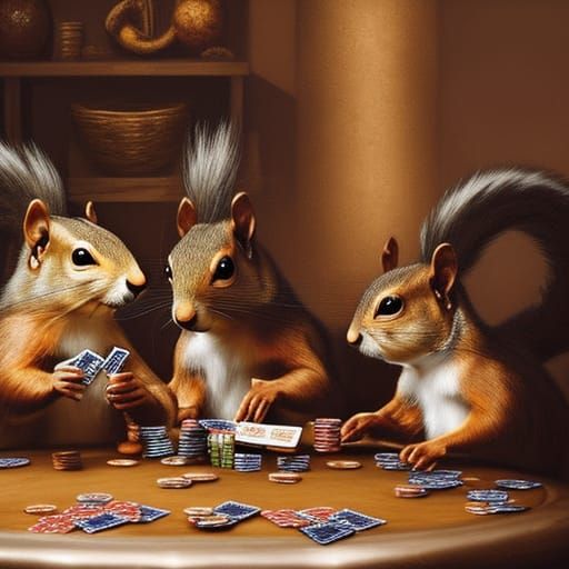 Squirrels Play Poker: Dark Fantasy Concept Art