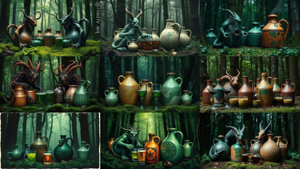 Mystical Irish Monstrosities in Vibrant Alcohol Ink