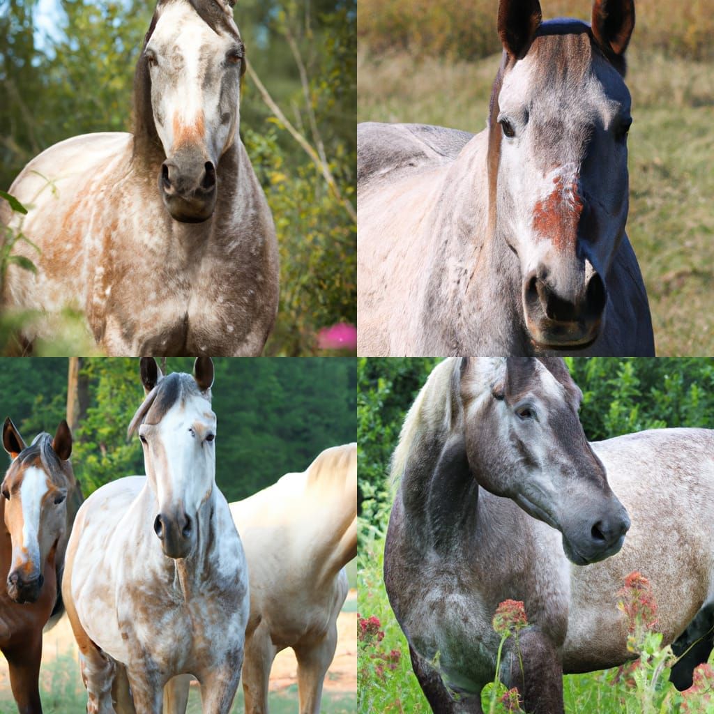 Majestic Strawberry Roan Horse Portrait