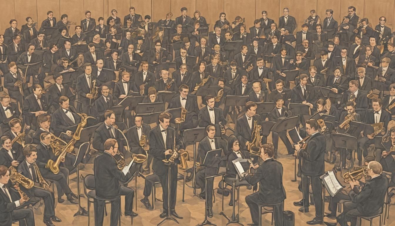 Sinister Jazz Band Performance in Fantasy Art Style