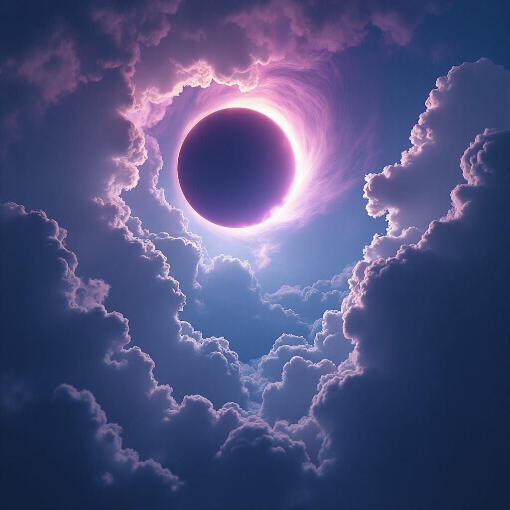 Surreal Eclipse in a Dreamlike Atmosphere