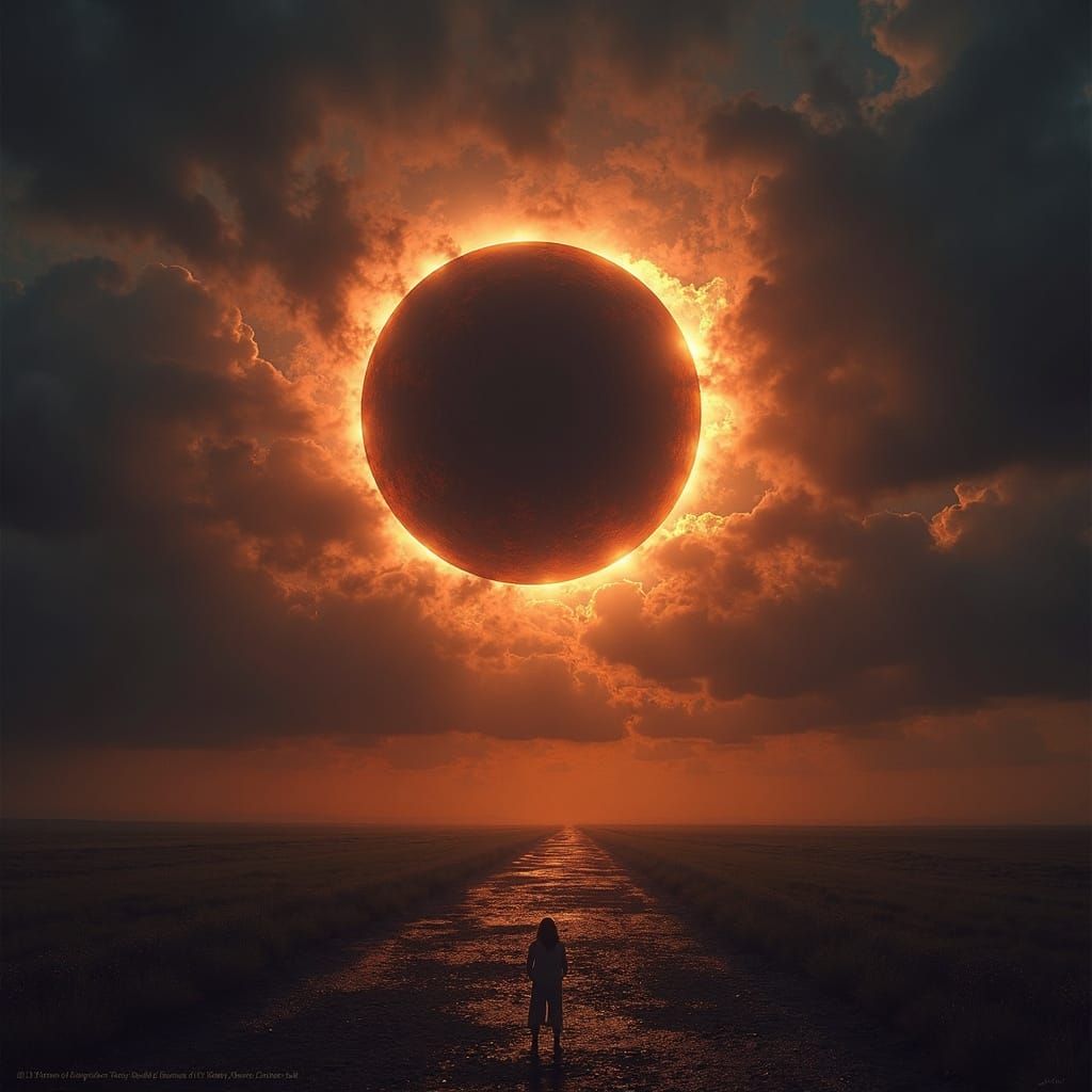 Cosmic Eclipse with Radiant Corona in Dreamlike Hues